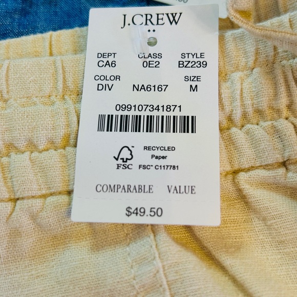 J Crew New With Tags Linen Drawstring Women’s Shorts Med. - 2 Pair - Picture 4 of 5